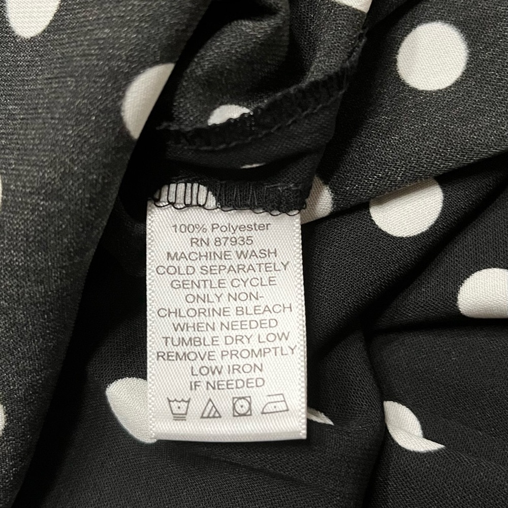 Susan Graver Black and White Polka Dot Top - Picture 6 of 6
